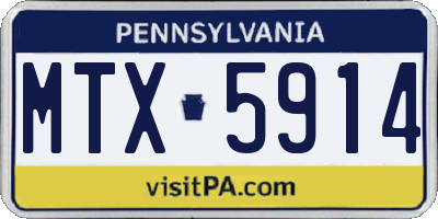 PA license plate MTX5914