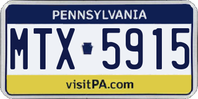 PA license plate MTX5915