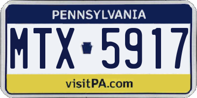 PA license plate MTX5917