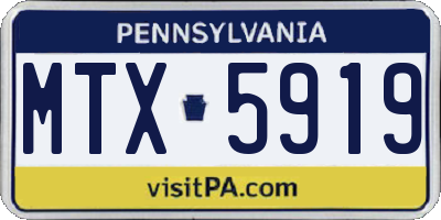PA license plate MTX5919