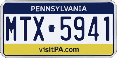 PA license plate MTX5941