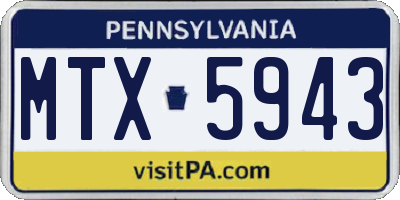 PA license plate MTX5943