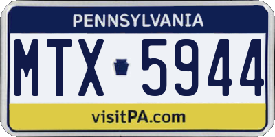 PA license plate MTX5944