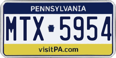 PA license plate MTX5954