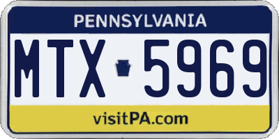 PA license plate MTX5969