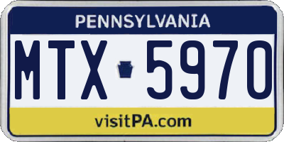 PA license plate MTX5970