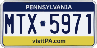 PA license plate MTX5971