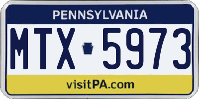 PA license plate MTX5973