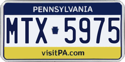 PA license plate MTX5975
