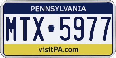 PA license plate MTX5977