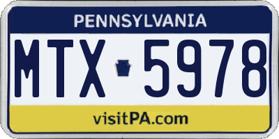 PA license plate MTX5978