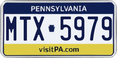 PA license plate MTX5979