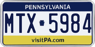 PA license plate MTX5984