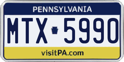 PA license plate MTX5990