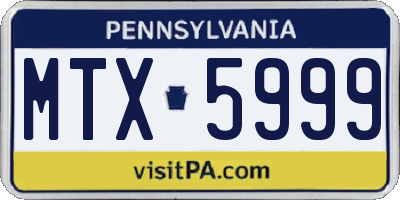 PA license plate MTX5999