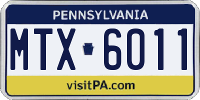 PA license plate MTX6011