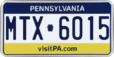 PA license plate MTX6015