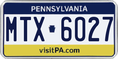 PA license plate MTX6027