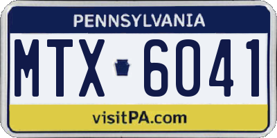 PA license plate MTX6041