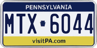 PA license plate MTX6044