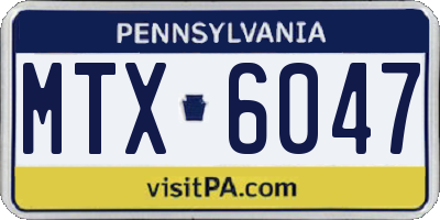 PA license plate MTX6047