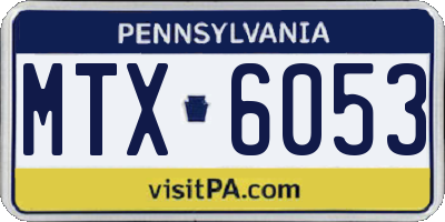 PA license plate MTX6053