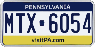 PA license plate MTX6054