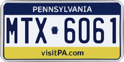 PA license plate MTX6061