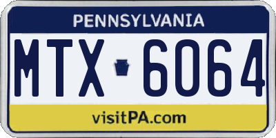 PA license plate MTX6064