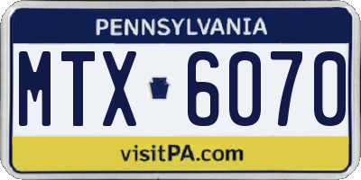 PA license plate MTX6070
