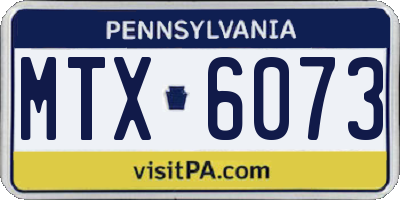 PA license plate MTX6073