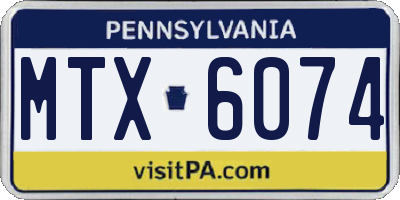 PA license plate MTX6074