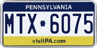 PA license plate MTX6075
