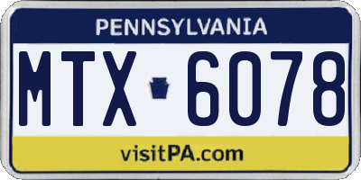 PA license plate MTX6078