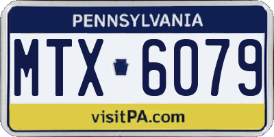 PA license plate MTX6079