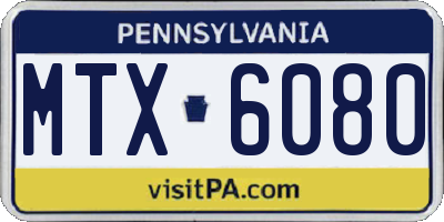 PA license plate MTX6080