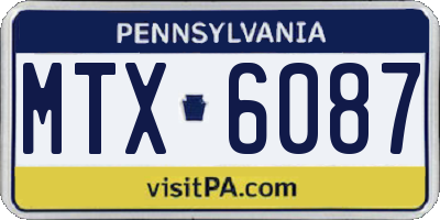 PA license plate MTX6087