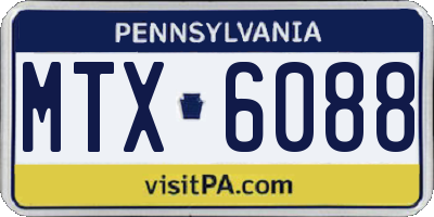 PA license plate MTX6088