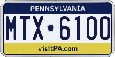 PA license plate MTX6100