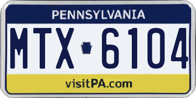 PA license plate MTX6104