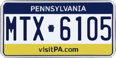 PA license plate MTX6105