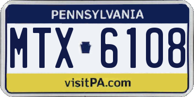PA license plate MTX6108