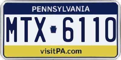 PA license plate MTX6110
