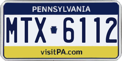 PA license plate MTX6112