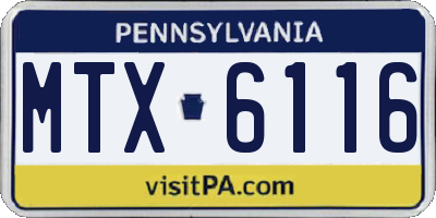 PA license plate MTX6116