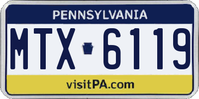 PA license plate MTX6119