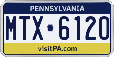 PA license plate MTX6120