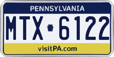 PA license plate MTX6122