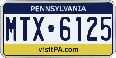 PA license plate MTX6125