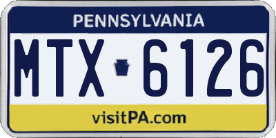 PA license plate MTX6126